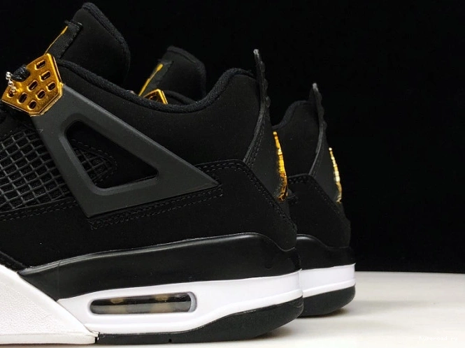 Royalty Jordan Metallic 308497-032 Gold-White Air 4 Black 0731